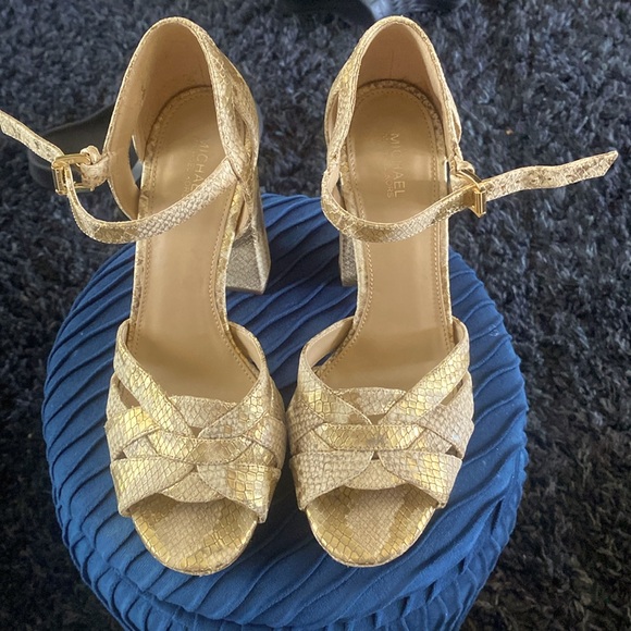 Michael Michael Kors Annalise gold snake embossed - Picture 1 of 13